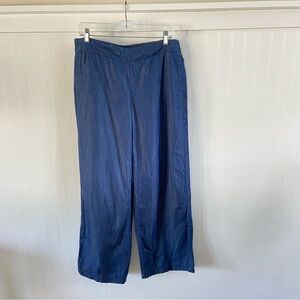 Blue Earth Wide Leg Soft Denim-Look Pants Medium Women Oversized Dressy Casual